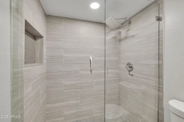 a bathroom with a shower
