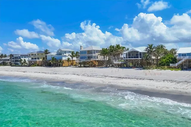 a view of a lake with a city
