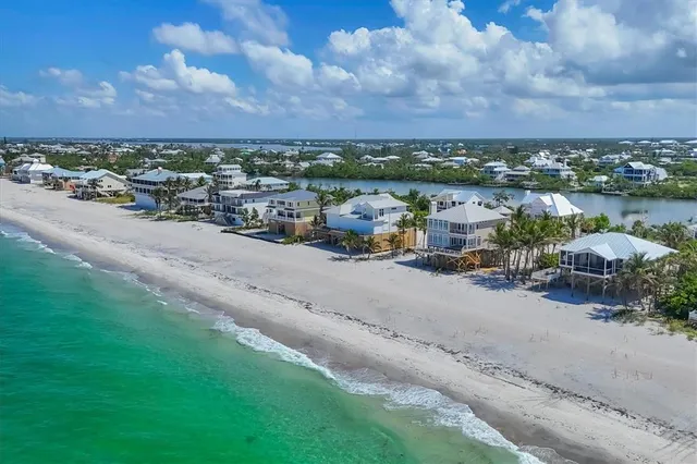 an aerial view of a city with lake view