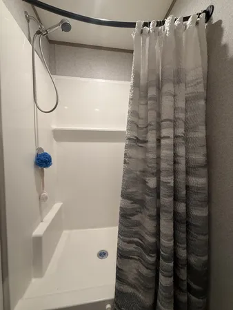 a bathroom with a shower