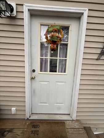 a view of a door of the house