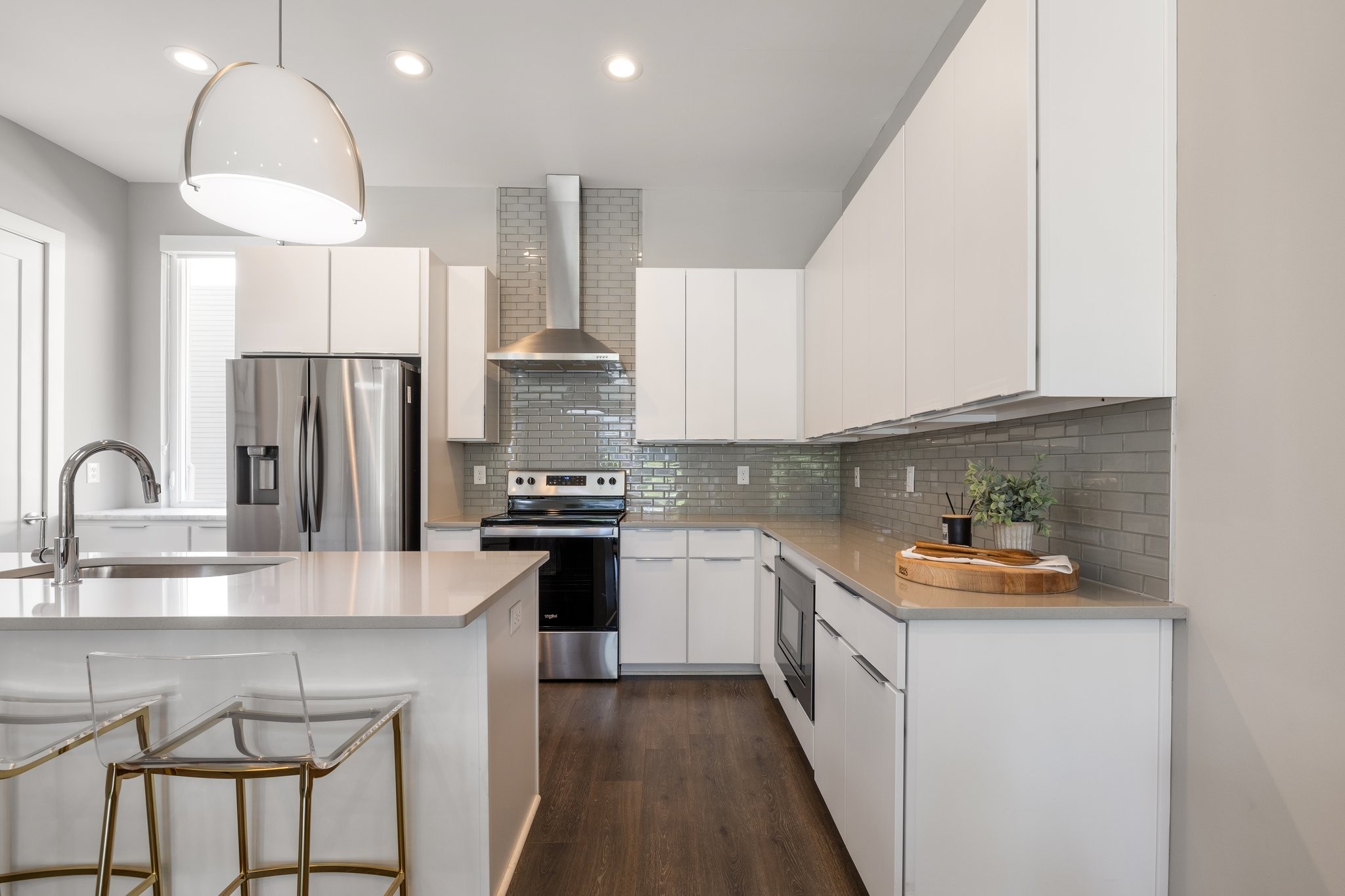 1300 Lischey Avenue, Unit 2 Nashville, TN 37207 - Photo 16 of 55 a kitchen with stainless steel appliances a sink stove and refrigerator
