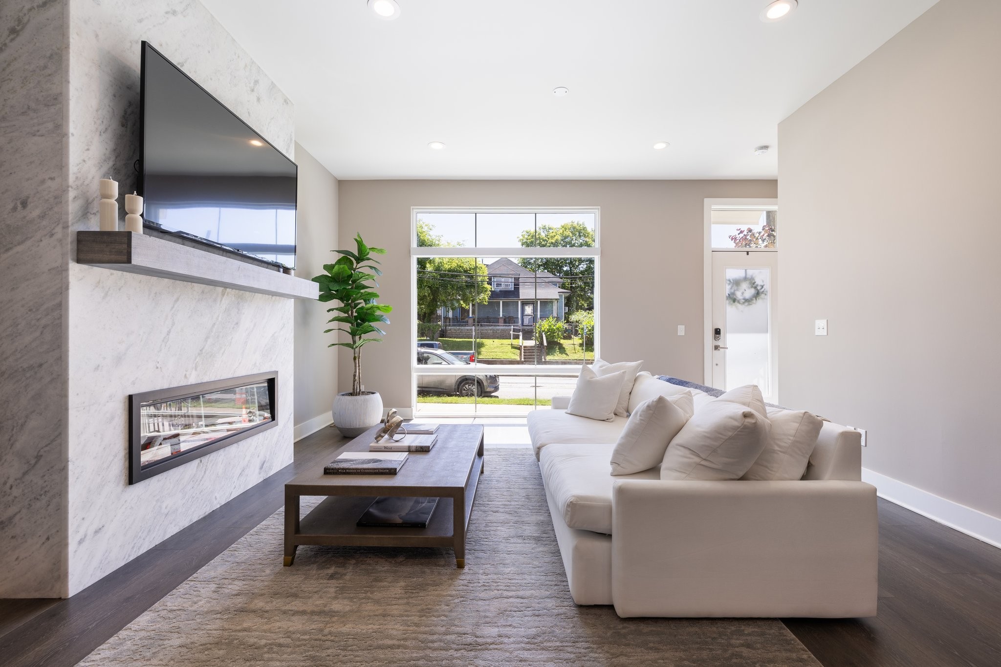 1300 Lischey Avenue, Unit 2 Nashville, TN 37207 - Photo 9 of 55 a living room with furniture and a fireplace