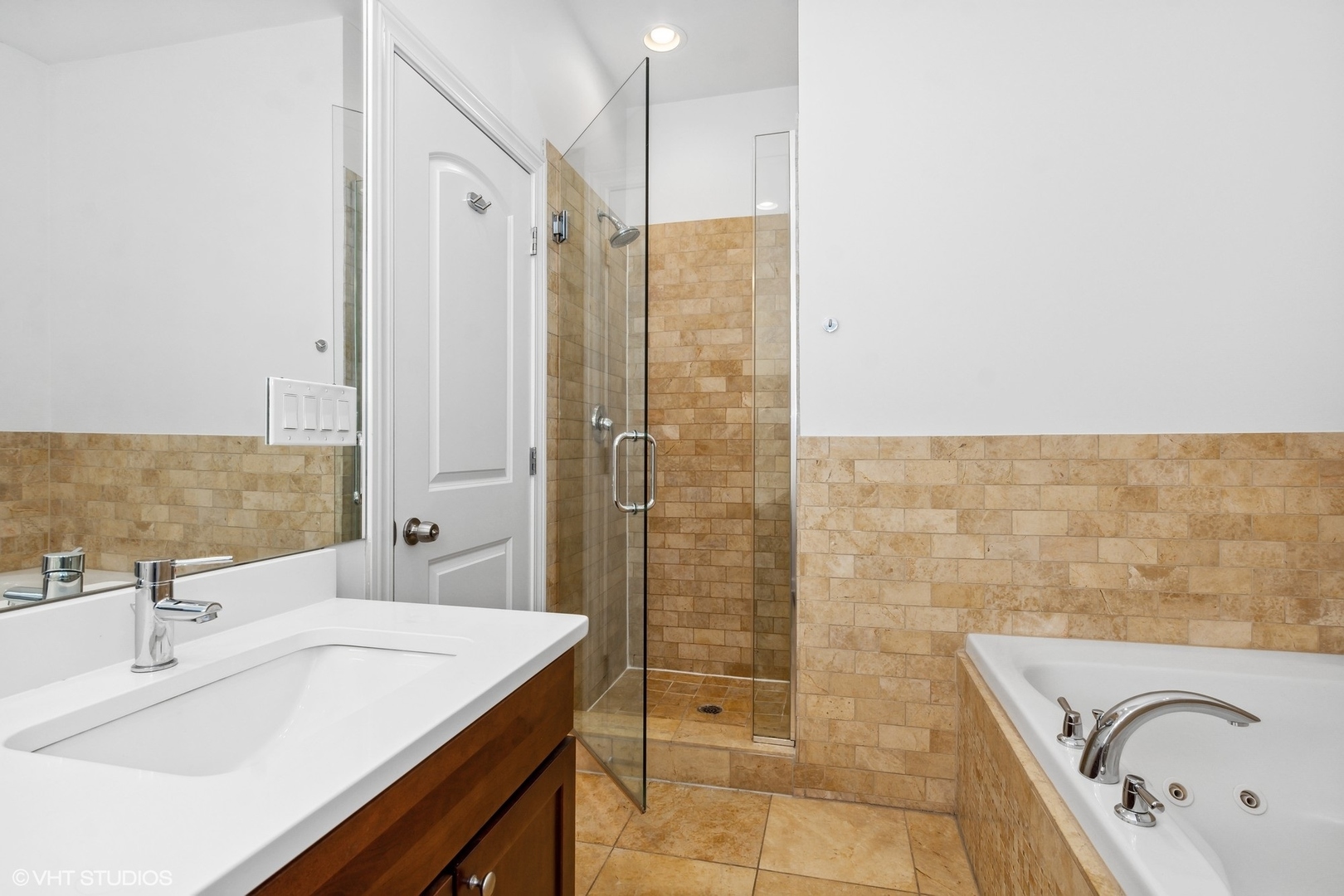 2130 West Rice Street, Unit 3 Chicago, IL 60622 - Photo 12 of 18 a bathroom with a sink a toilet and shower