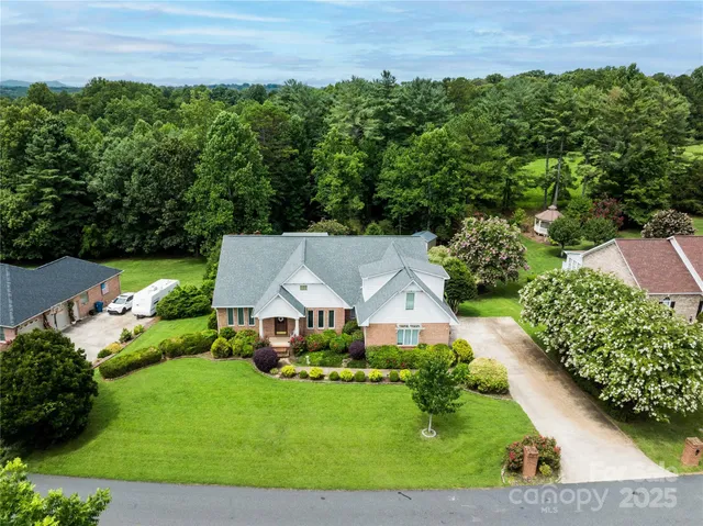an aerial view of a house