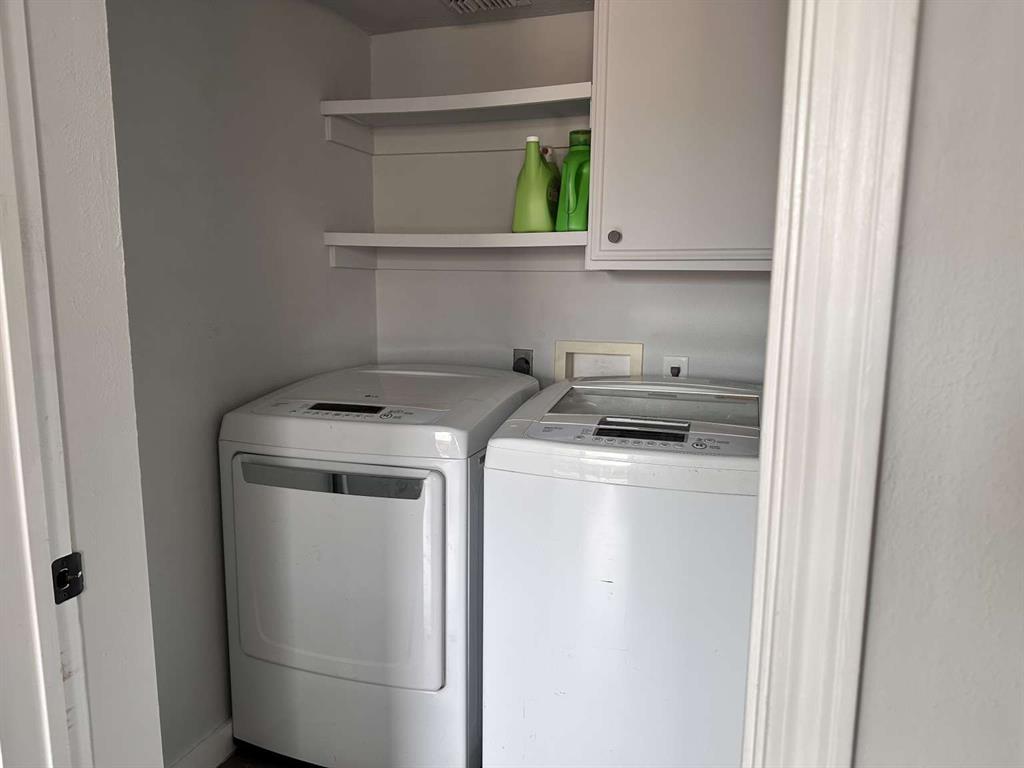 10526 Stone Canyon Road, Unit 201 Dallas, TX 75230 - Photo 19 of 21 a utility room with dryer and washer