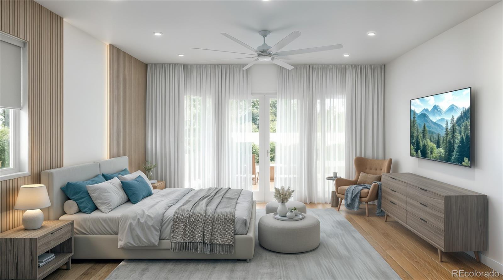 4389 North Carr Street Wheat Ridge, CO 80033 - Photo 4 of 11 a spacious bedroom with a bed and large windows