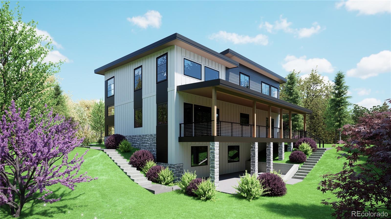 4389 North Carr Street Wheat Ridge, CO 80033 - Photo 7 of 11 a front view of a house with a yard and plants