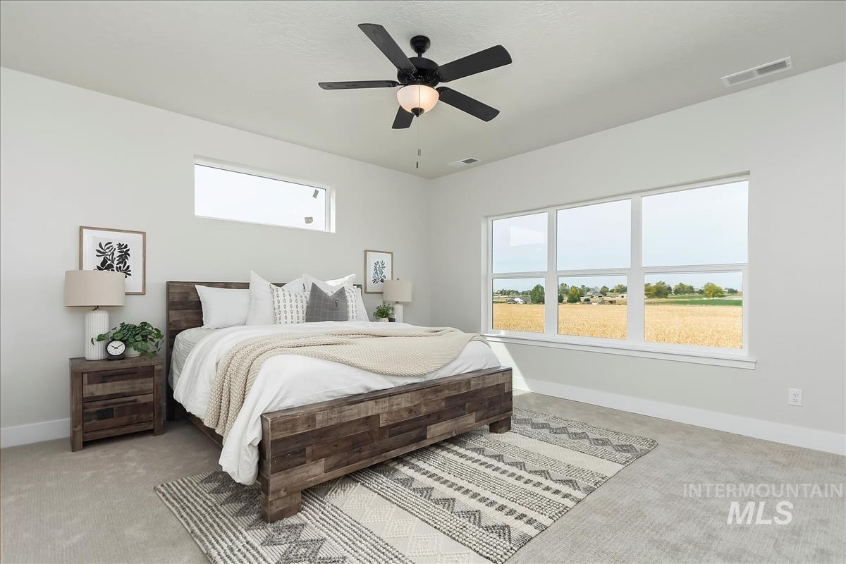 2829 West Warlander Street Meridian, ID 83642 - Photo 17 of 32 Carpeted bedroom featuring multiple windows and ceiling fan