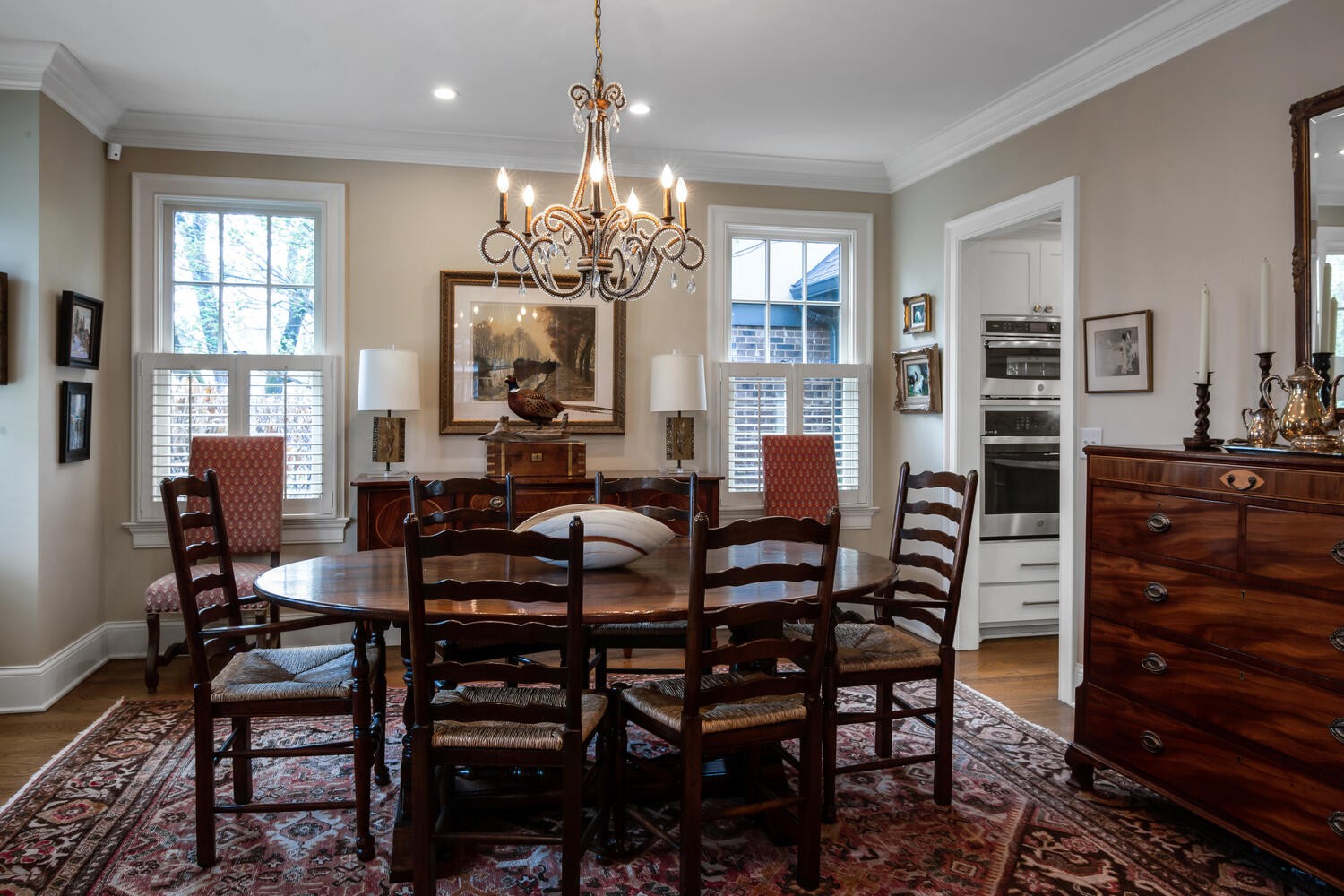 4018 Valley Road Nashville, TN 37205 - Photo 17 of 39 a view of a dining room with furniture and chandelier