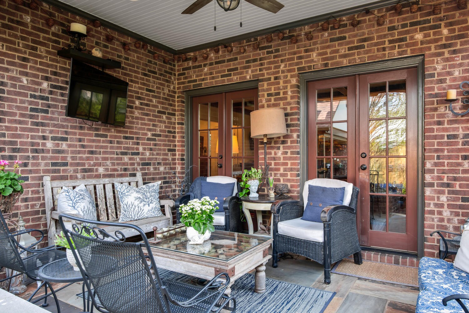 4018 Valley Road Nashville, TN 37205 - Photo 37 of 39 a outdoor living space with furniture and a flat screen tv