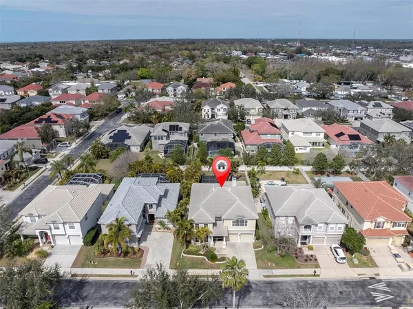 an aerial view of multiple house
