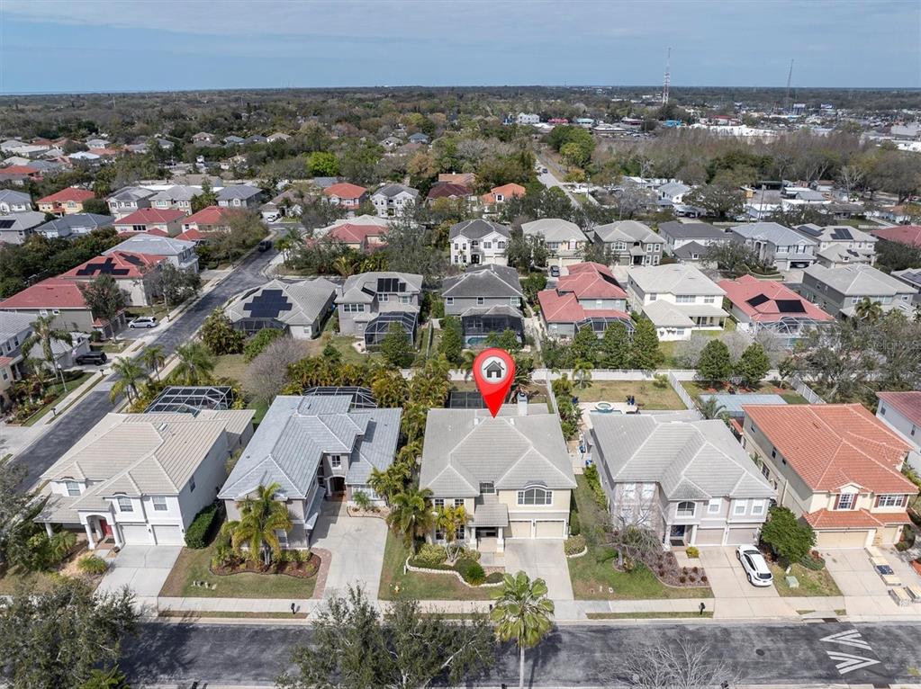an aerial view of multiple house