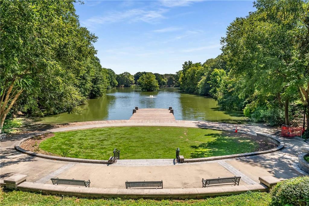 1055 Piedmont Avenue Northeast, Unit 114 Atlanta, GA 30309 - Photo 35 of 40 a view of a garden with a fountain