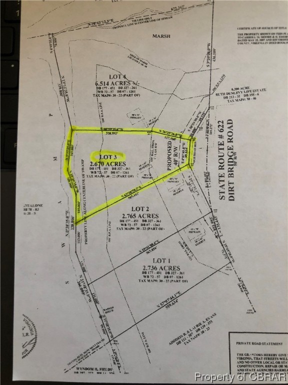 Lot 3 Dirt Bridge Road Topping, VA 23169 - Photo 6 of 6 Map