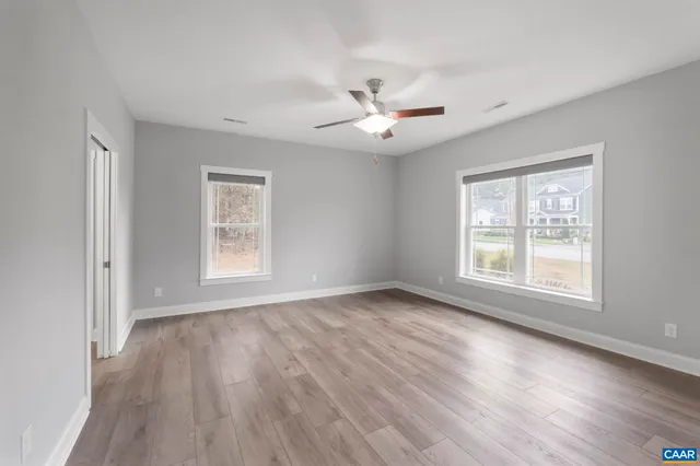 a view of an empty walk in closet