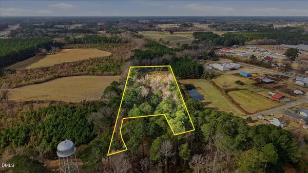 a view of a lake and green space