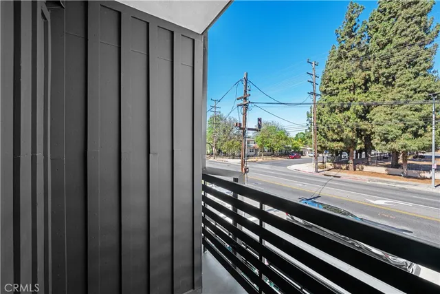 a view of a street from a window