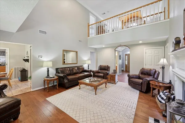 a living room with furniture