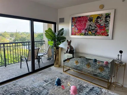 a living room with furniture