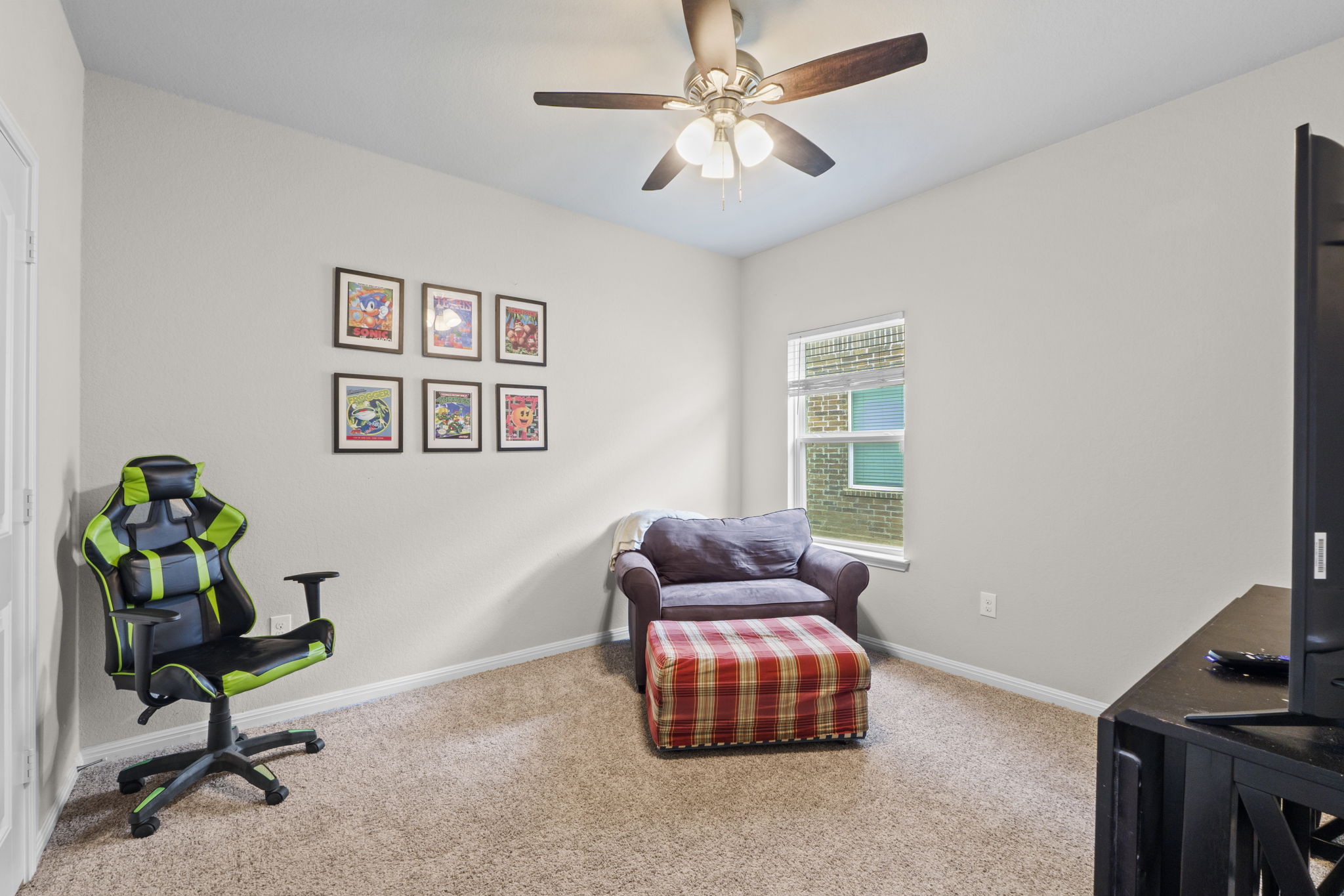 2417 Bridges Ranch Road Georgetown, TX 78628 - Photo 14 of 36 Sitting room with light carpet and ceiling fan
