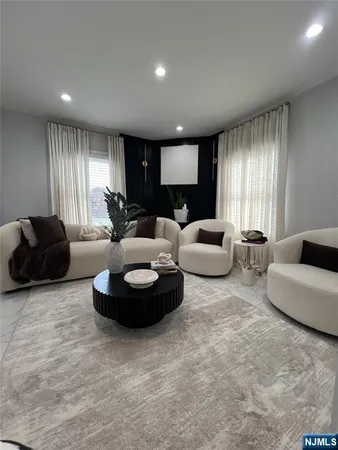 a room with furniture and a table