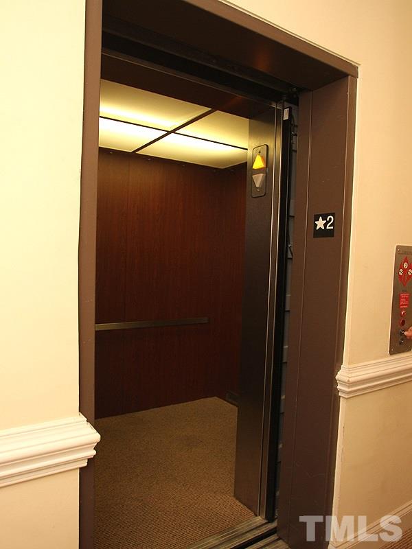 The building has two elevators for easy access