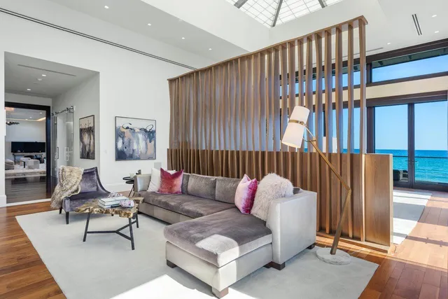 a hallway with wooden floor