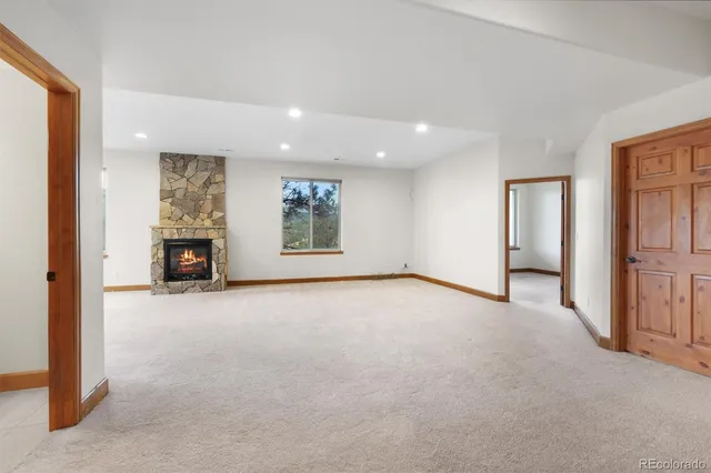 a view of a livingroom with a staircase