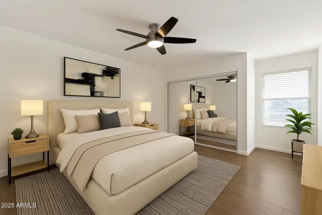 a kitchen with a sink and a refrigerator