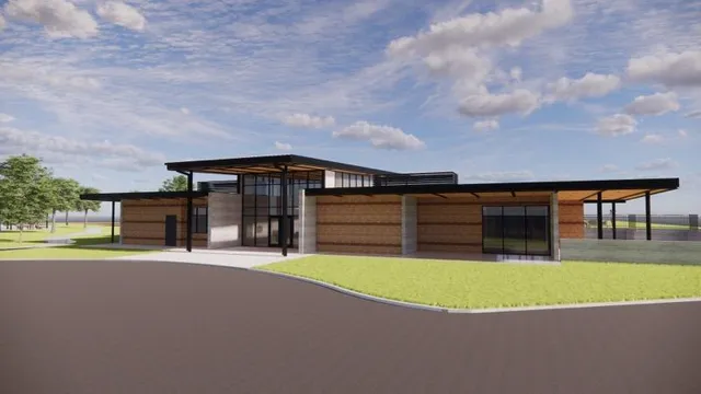 a swimming pool with outdoor seating and yard