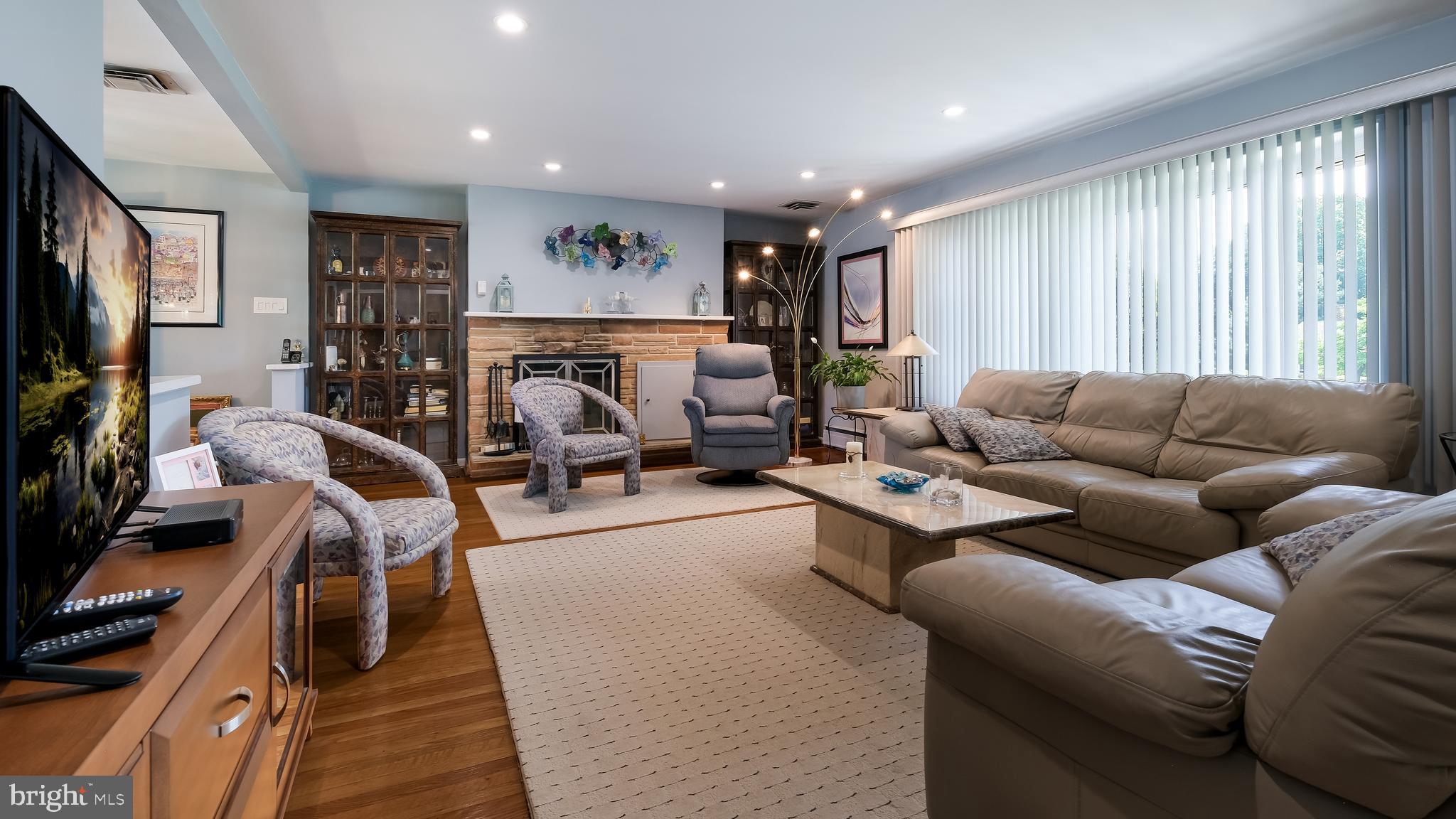 1061 George Road Jenkintown, PA 19046 - Photo 6 of 36 Living Room is spacious and has a wood fireplace
