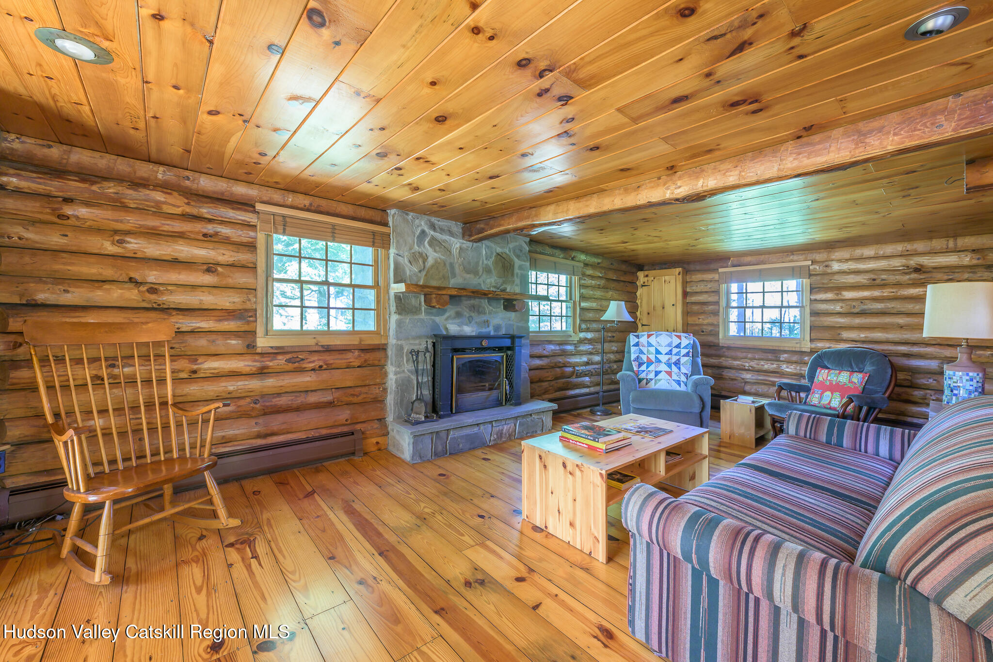 34 Queechy Shore Beach Road Canaan, NY 12029 - Photo 9 of 31 a living room with furniture a fireplace and wooden floor