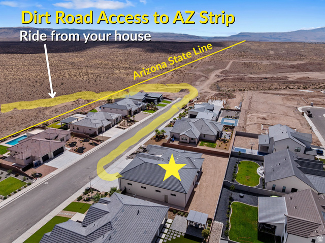 2955 East Rimrunner Drive St. George, UT 84790 - Photo 5 of 35 Aerial view of a residential neighborhood with modern architecture