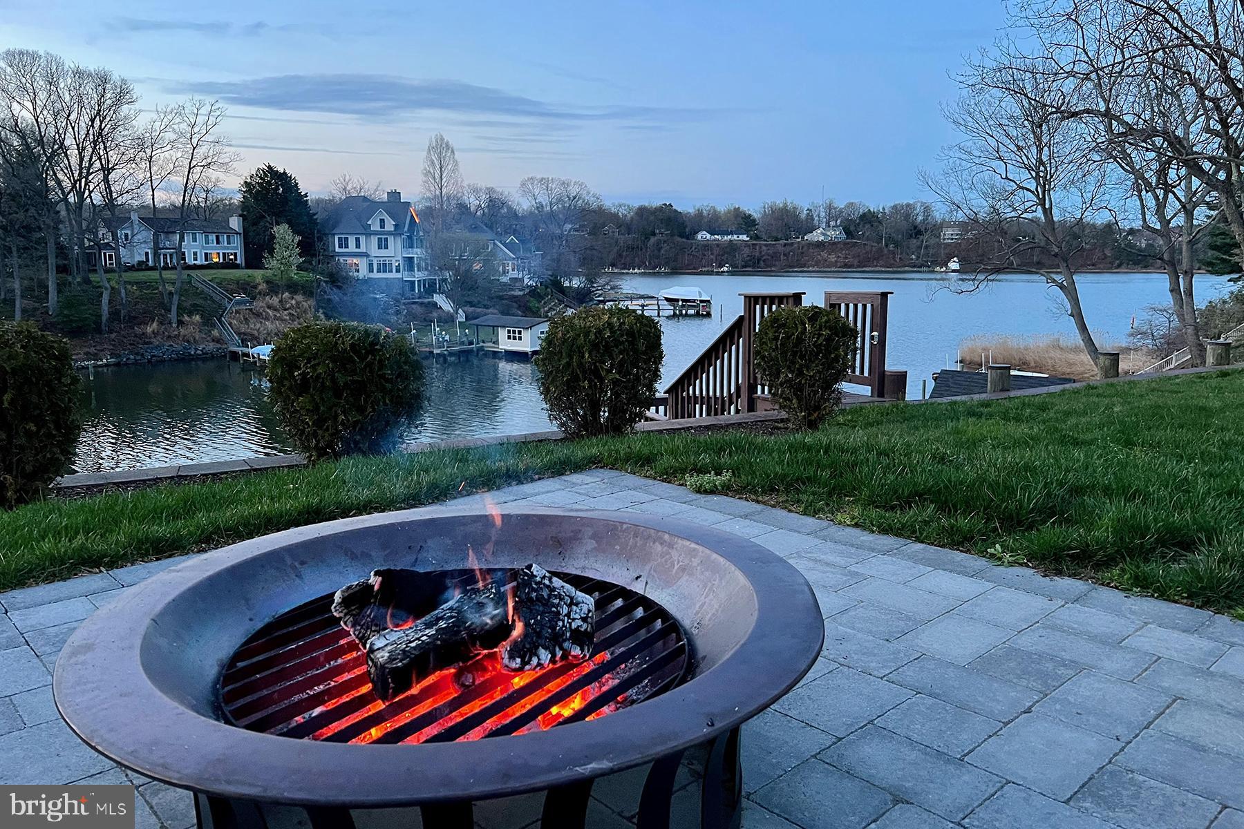 315 Cove Road Riva, MD 21140 - Photo 34 of 38 Evening view from the patio with fire pit