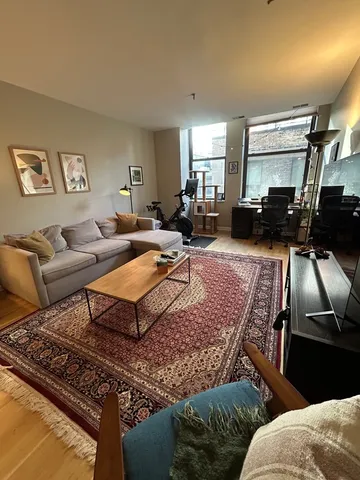 a living room with furniture