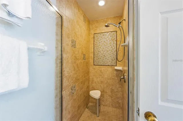 a bathroom with a shower