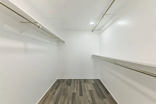 a view of small space with racks on the wall