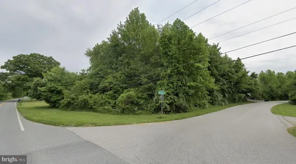 a view of a road with a yard