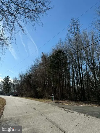 a view of a field with trees in the background