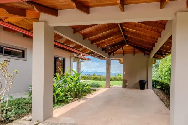 a house view with a garden space