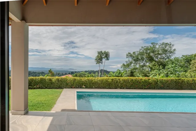 a view of a yard with an trees