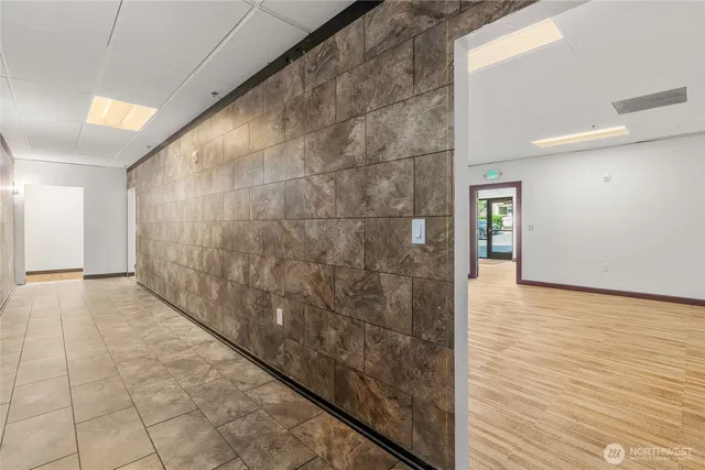 a view of hallway with livingroom