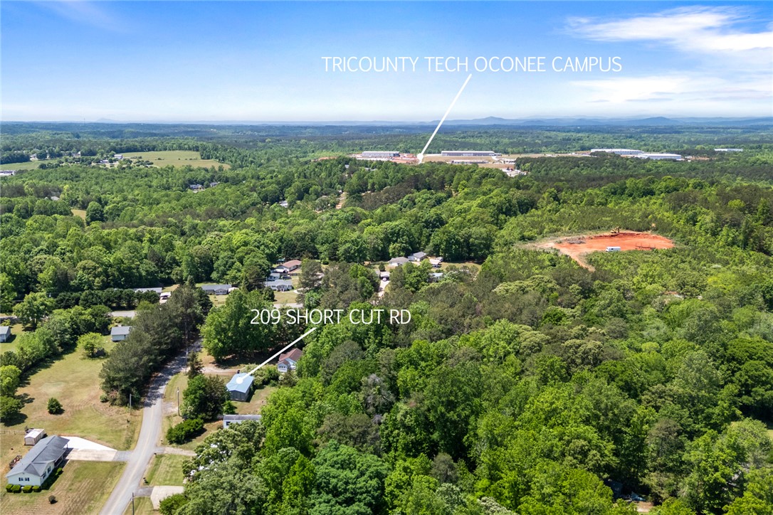 209 Short Cut Road Westminster, SC 29693 - Photo 26 of 27 This expansive aerial view showcases a vibrant green landscape with abundant trees and residential homes.