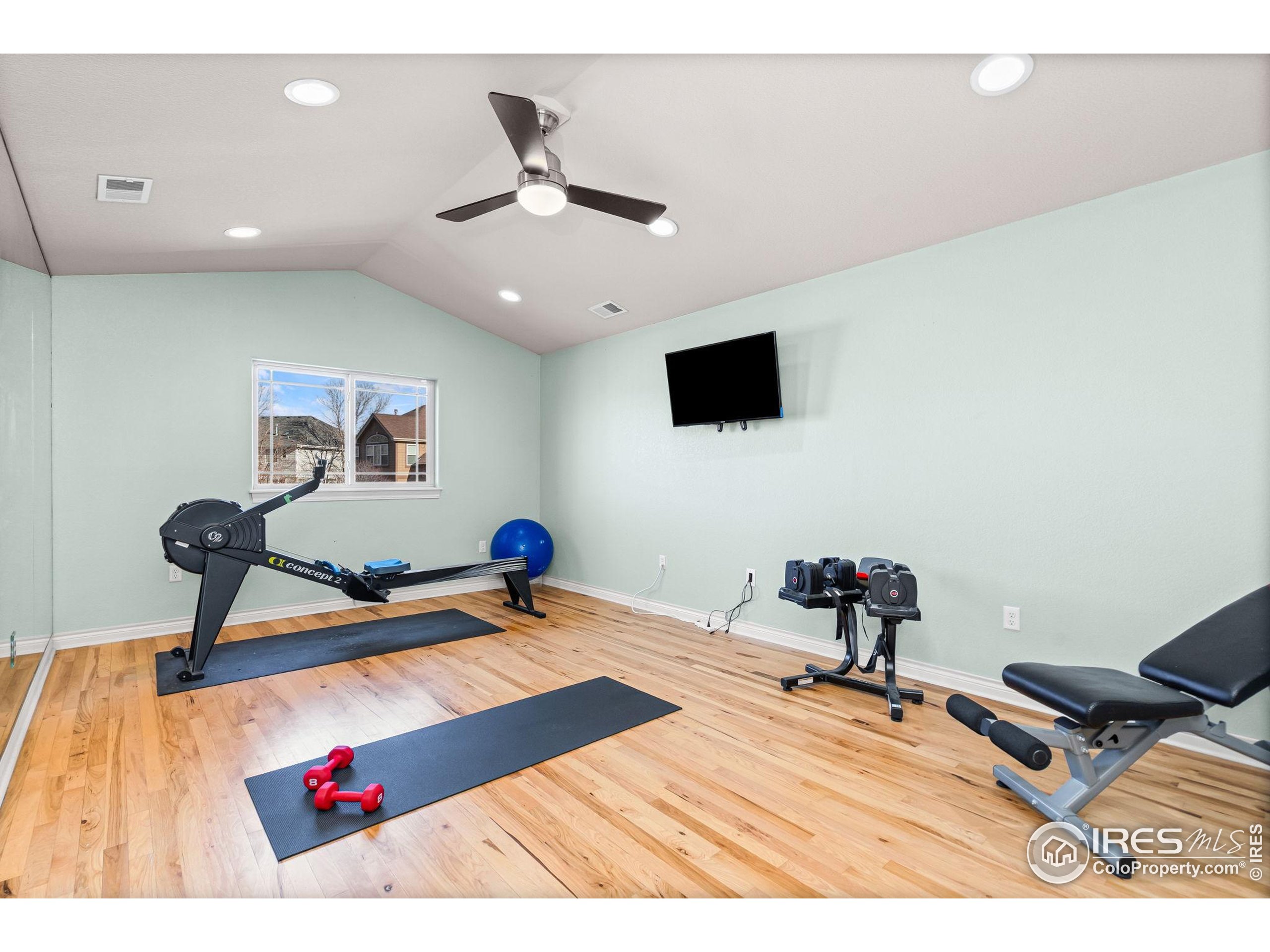 621 Roma Valley Drive Fort Collins, CO 80525 - Photo 31 of 50 a living room with furniture and a flat screen tv