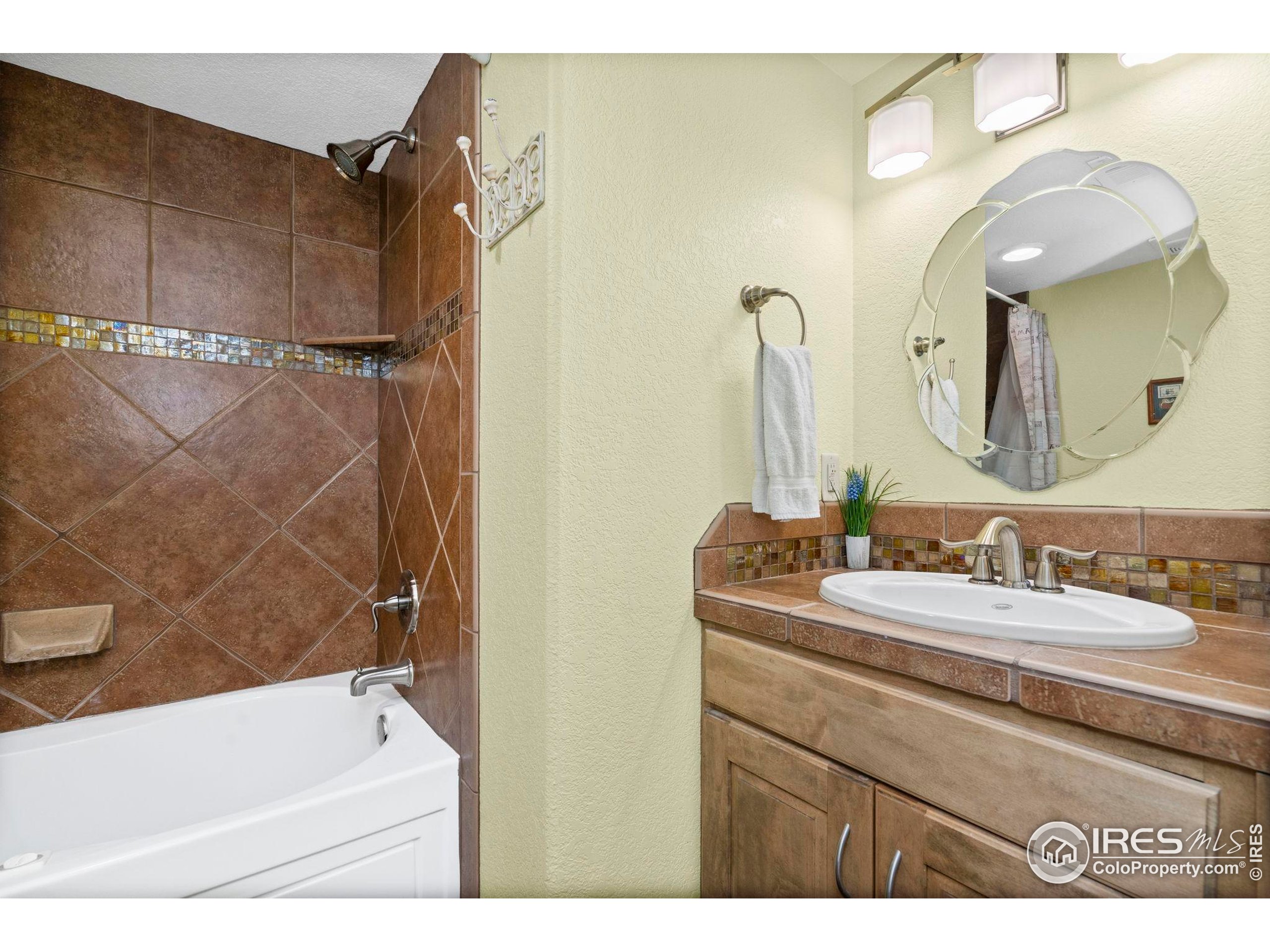 621 Roma Valley Drive Fort Collins, CO 80525 - Photo 46 of 50 a bathroom with a tub sink and mirror