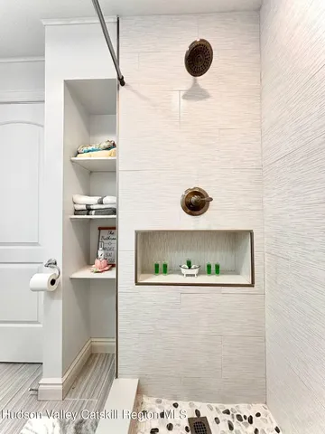 a bathroom with a shower