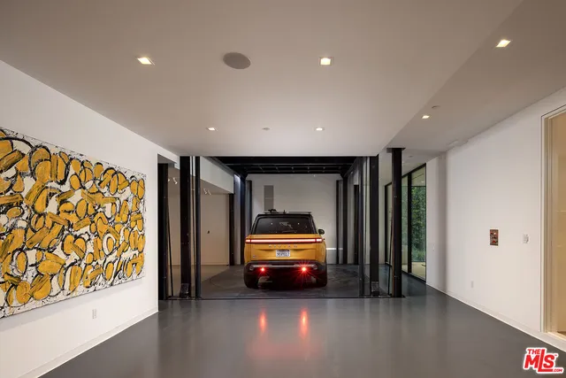 a view of a building with sitting area