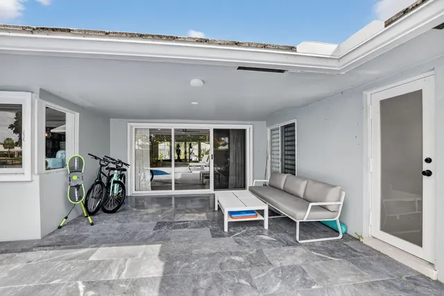 a view of a swimming pool with a lake view