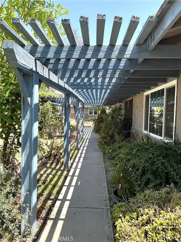 a view of porch with seating area